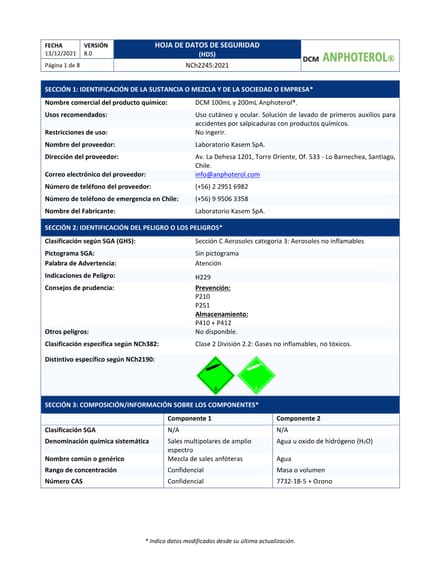 Portada catálogo Hoja de Datos de Seguridad (HDS)